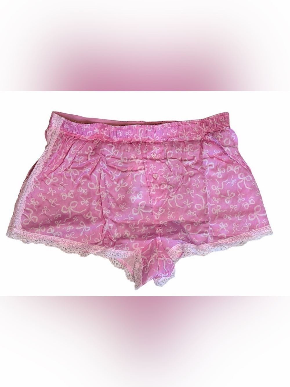 🆕 🎀  PINK x LOVE SHACK FANCY | Bow Print Satin | Lounge Shorts